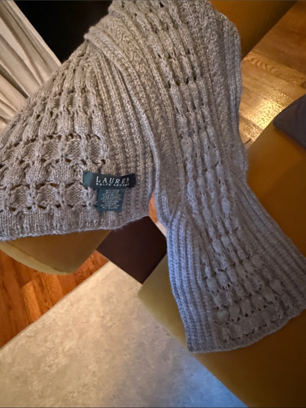 Lauren Ralph Lauren Light Cream Cable Knit Poncho